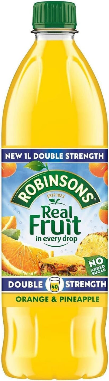 Robinsons Double Strength Orange & Pineapple Fruit Squash No Added Sugar 1000ml