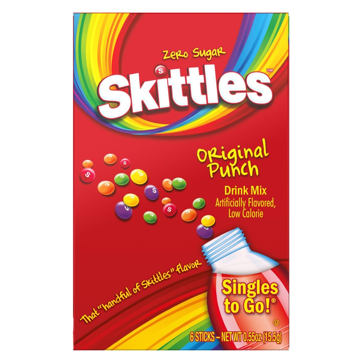Skittles Singles To Go Drink Mix Variety Pack Bundle Original Punch, Tropical Punch And Wild Berry Punch - 3 Boxes With 6 Packet