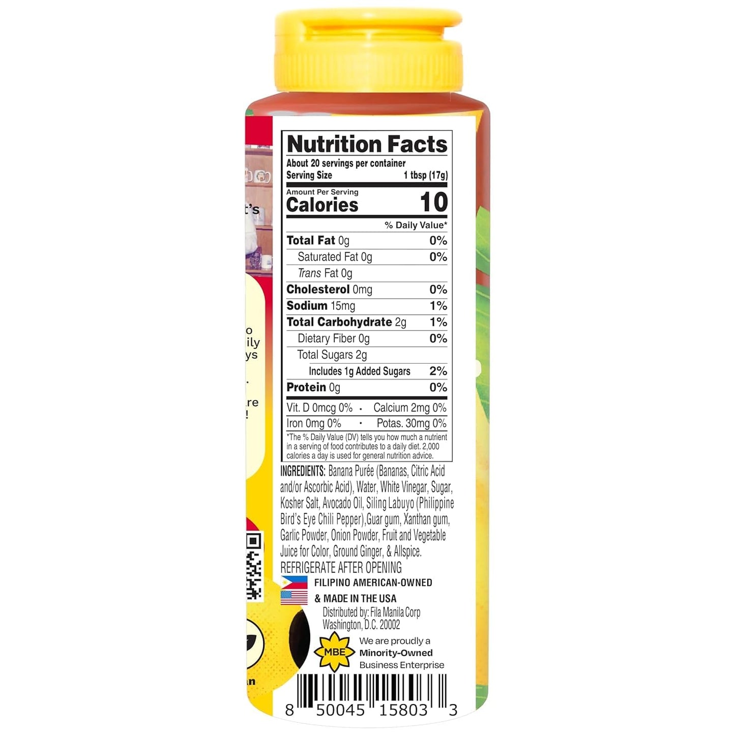Fila Manila Spicy Banana Ketchup, Vegan, Gluten Free, 12 oz Resealable Bottle, Award-Winning Filipino Sauce, No Tomato, Sweet & Spicy