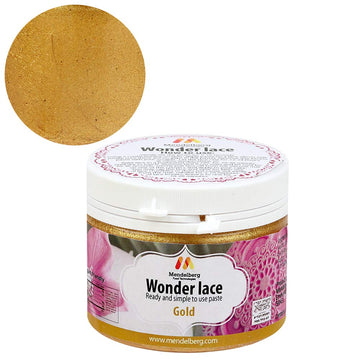Mendelberg Wonder Lace Edible Lace Paste, Gold 5.2 Fluid Ounces