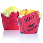 Pretty Cute Studios Raffle Ticket Cupcake Wrappers, 36 Count, Red, Cardstock - Circus, Carnival, Movie Night Party Decorations