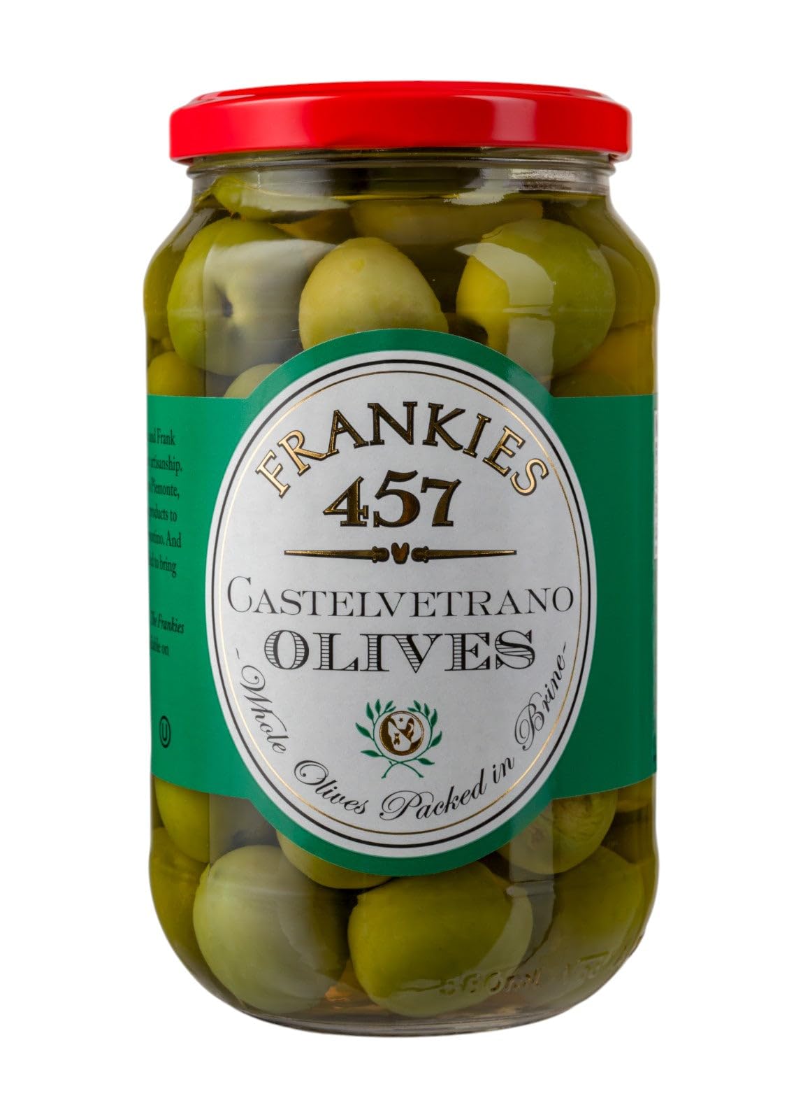 Frankies 457 Whole Castelvetrano Olives - Authentic Sicilian - Product Of Italy - Enhanced Handpicked Imported Italian Olives - Great For Every Occasion - 12 Oz Jar