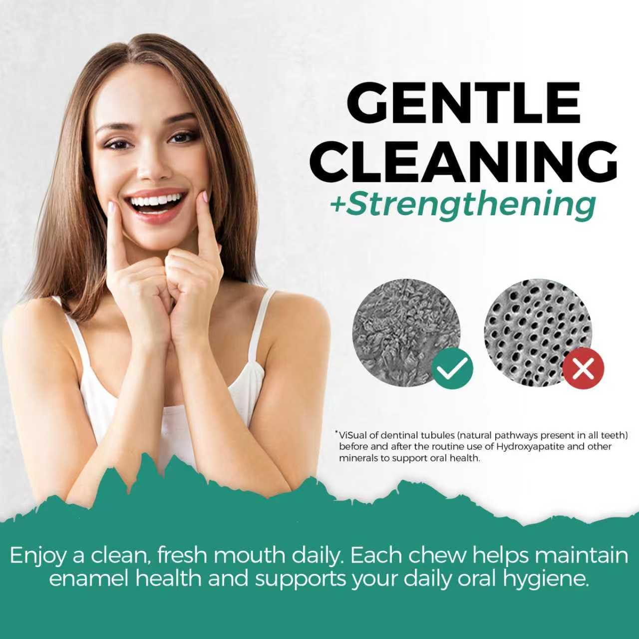REMINERALIZING GUM  90 Pieces  Teeth Remineralization  Sugar-Free Chewing Gum with Xylitol  Mint Flavor  Two pills after meals to freshen breath and clean teeth (1pcs)