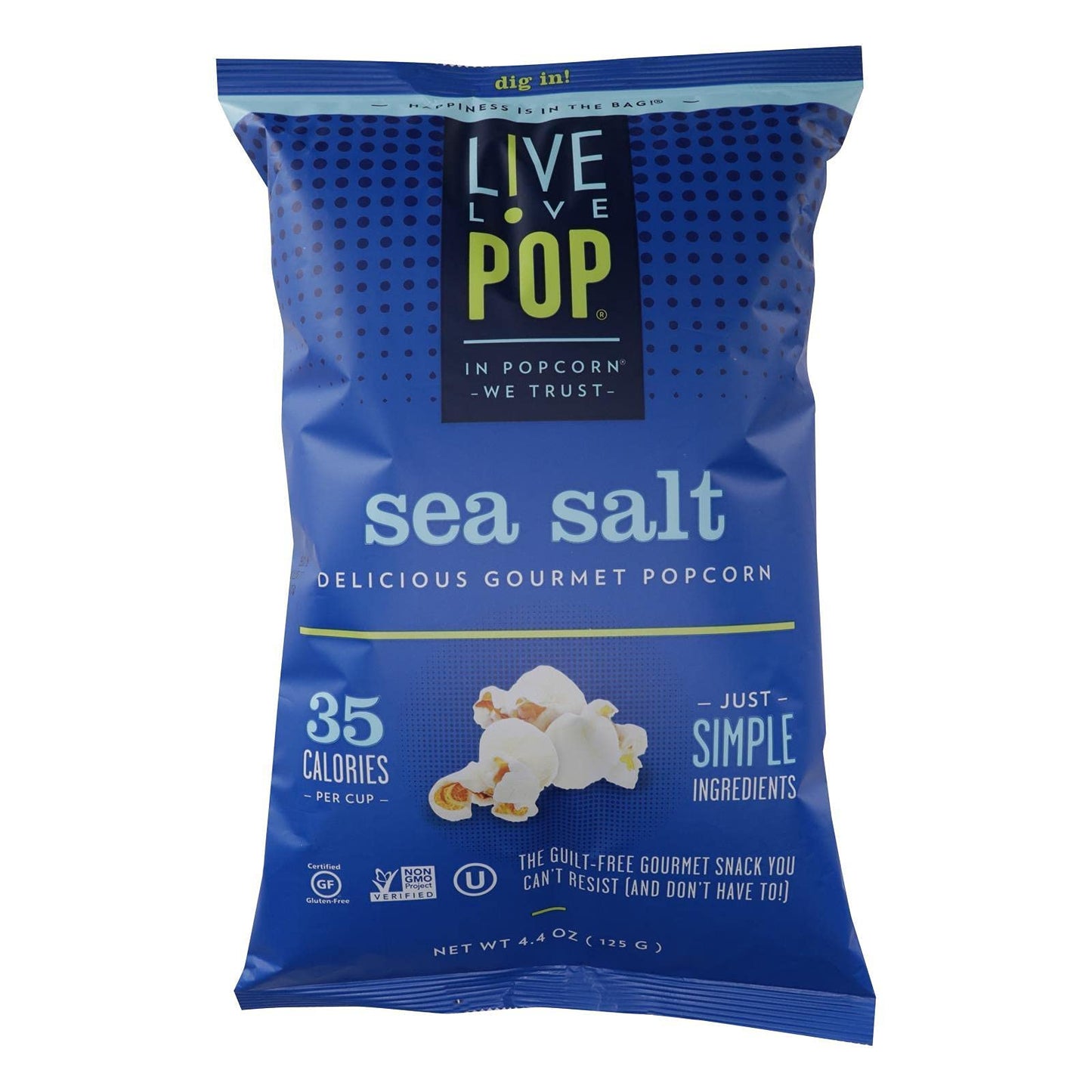 Live Love Pop 284536 Sea Salt Popcorn44; 4.4 Oz - Pack Of 12