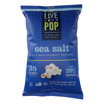 Live Love Pop 284536 Sea Salt Popcorn44; 4.4 Oz - Pack Of 12