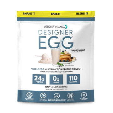 Designer Wellness, Designer Egg, Natural Egg Yolk & Egg White Protein Powder, Keto and Paleo Friendly, Low Calorie, Less Fat and