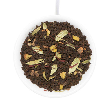Vahdam Saffron Spiced Chai (Loose Leaf, 50 Cups) | Black Tea With Cardamom, Cinnamon, Clove, Almond & Saffron | Enjoy Hot, Iced,