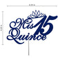 RokAPary Glitter Cake Topper for Quinceanera, Sturdy Double-Sided Acrylic, Blue, Model RCT171