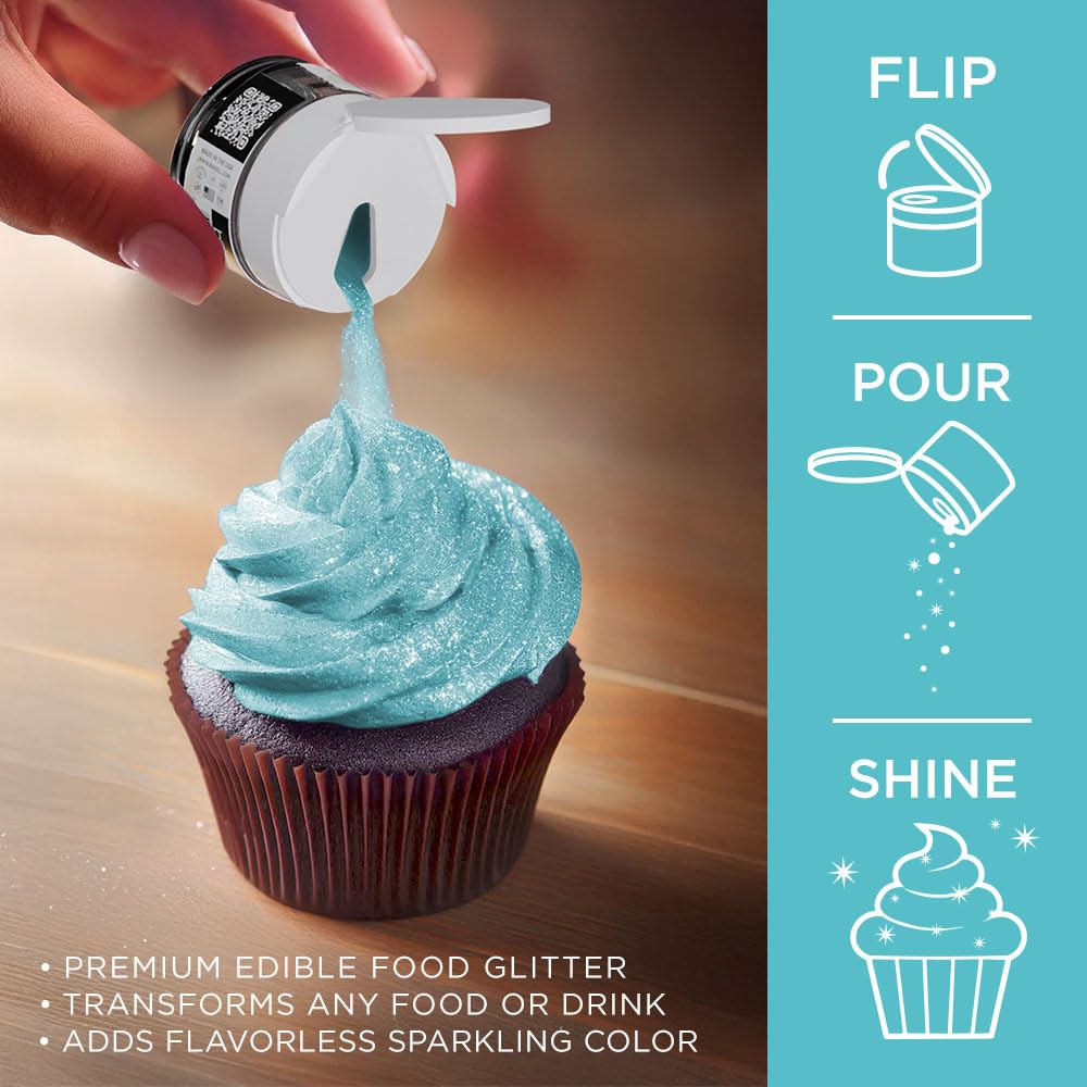Bakell - Teal Tinker Dust (5G, 1X Jar) Edible Glitter For Food, Desserts, And Beverages!