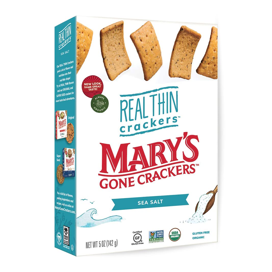 Marys Gone Crackers Real Thin Crackers, Made with Real Organic Whole Ingredients, Gluten Free, 5 Ounce