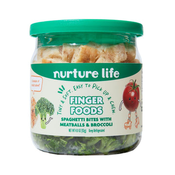 Nurture Life Finger Foods, Spaghetti Bites, Meatballs & Broccoli, Freshly Made Baby & Toddler Meals, Stage 3 Finger Foods For Se