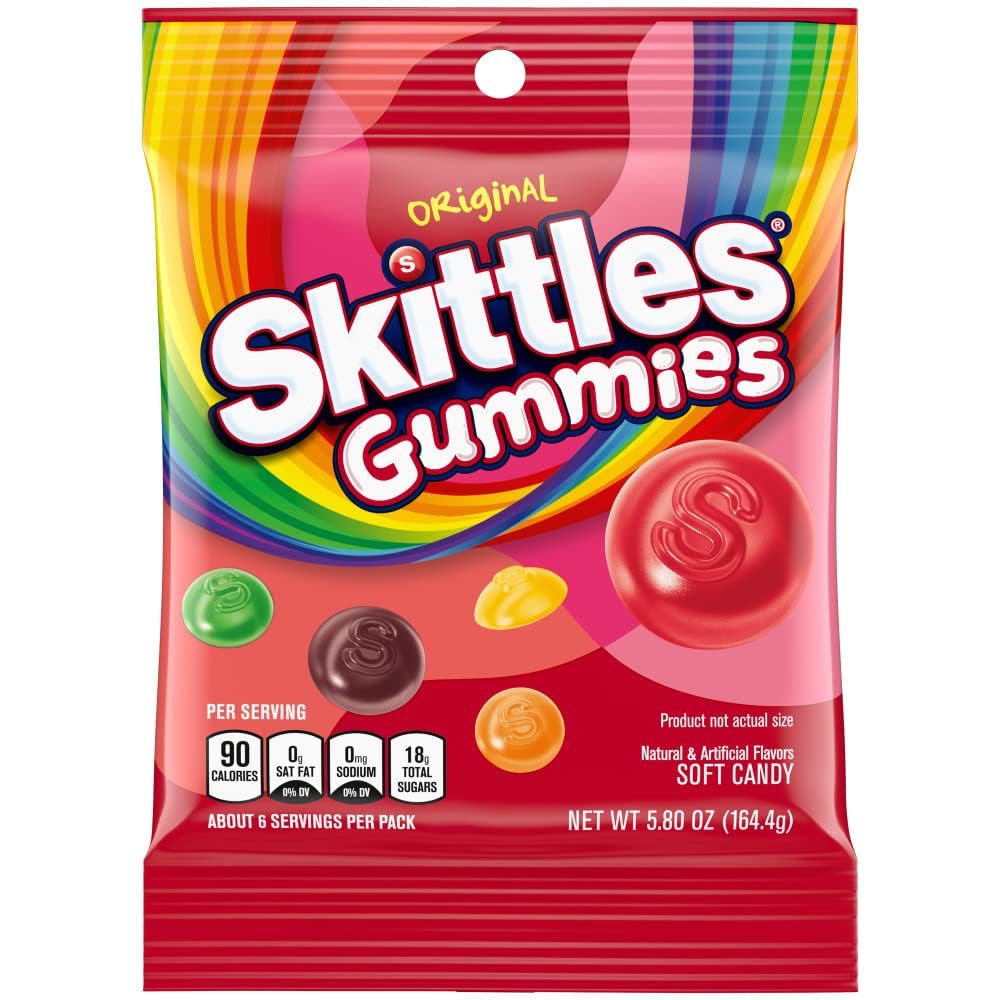 Skittl Gummy Candy Combo Pack: Original, Wild Berry, And Sour (3 Bags, 5.8 Oz Each, 17.4 Oz Total)