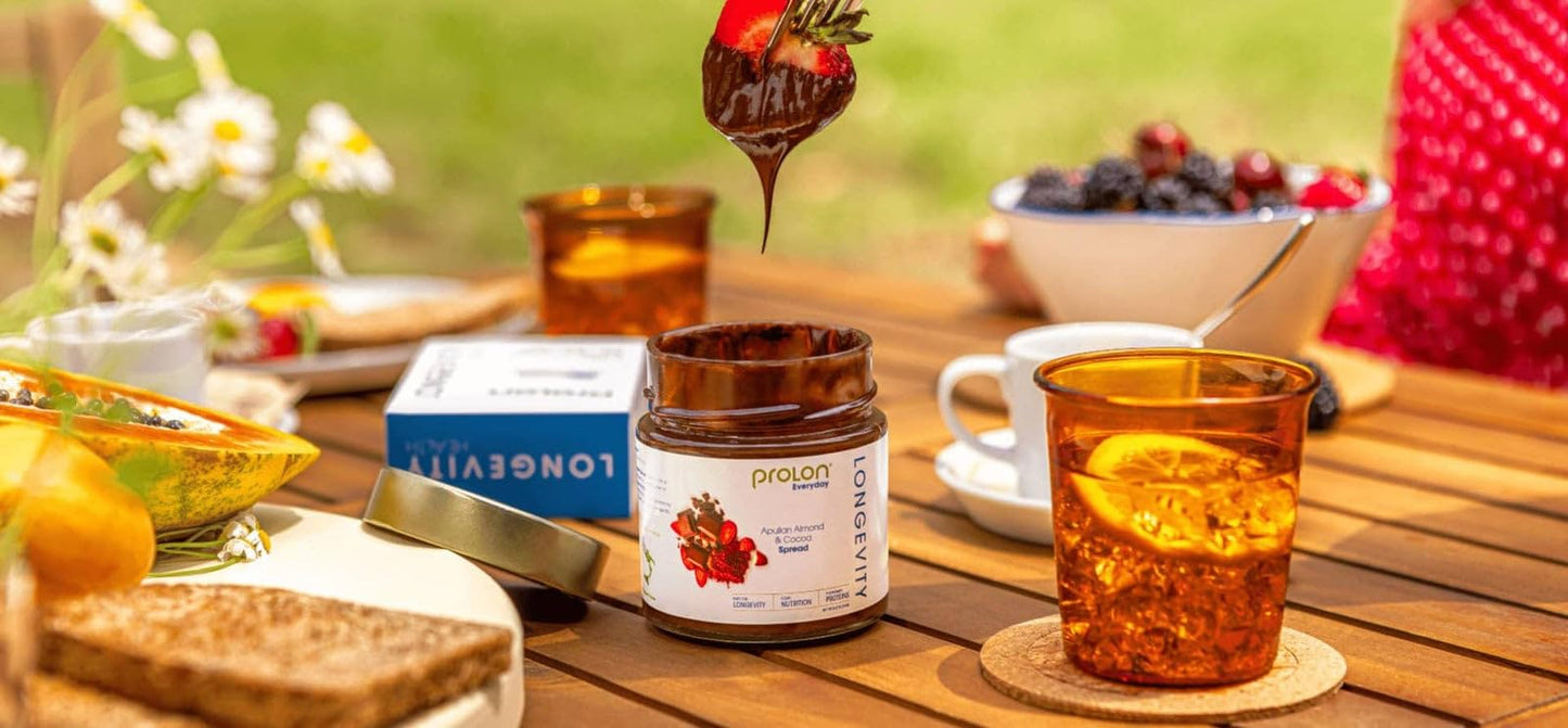 Prolon L-Spread Almond Chocolate Spread | Healthy Low Sugar Keto Snack | Magnesium, Vitamin E, Fiber, Calcium | Gluten-Free, Vegan, Dairy-Free | Plant-Based W/Cane Sugar, & Healthy Fats, 3 Jars