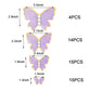 Aimtohome Butterfly Cupcake Toppers Set Of 48 3D Purple Butterfly Cake Topper With Pearls For Cake Decorations, Mixed Size