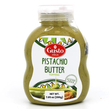 GUSTO ETNA Pistachio Cream/Butter  Squeeze Botttle 200 g (7.05 oz)  Sicilian Pistachio Cream  Ideal for coffee  desserts  Pancakes  gelato  tostadas and more  Product of Italy