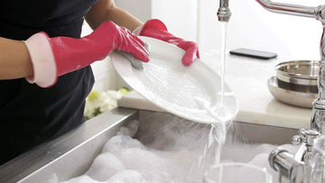 Casabella Premium Waterblock Cleaning Gloves - 2 Pair (4 Gloves) Pink - Small