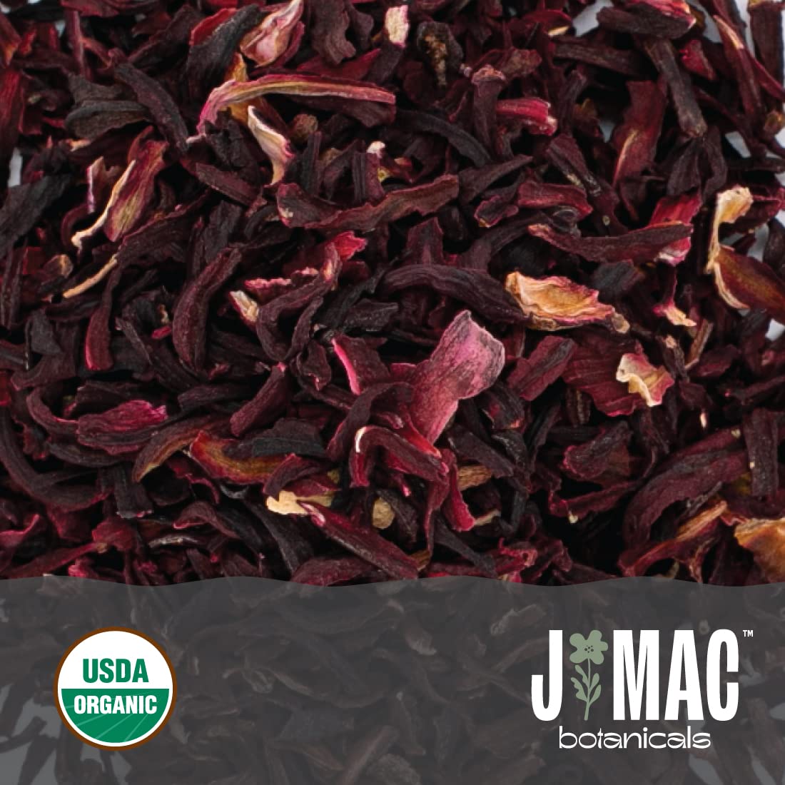 J Mac Botanicals, Certified Organic Hibiscus Flower (1 Pound), Hibiscus Tea, Cut & Sifted Hibiscus Flowers, Flor De Jamaica
