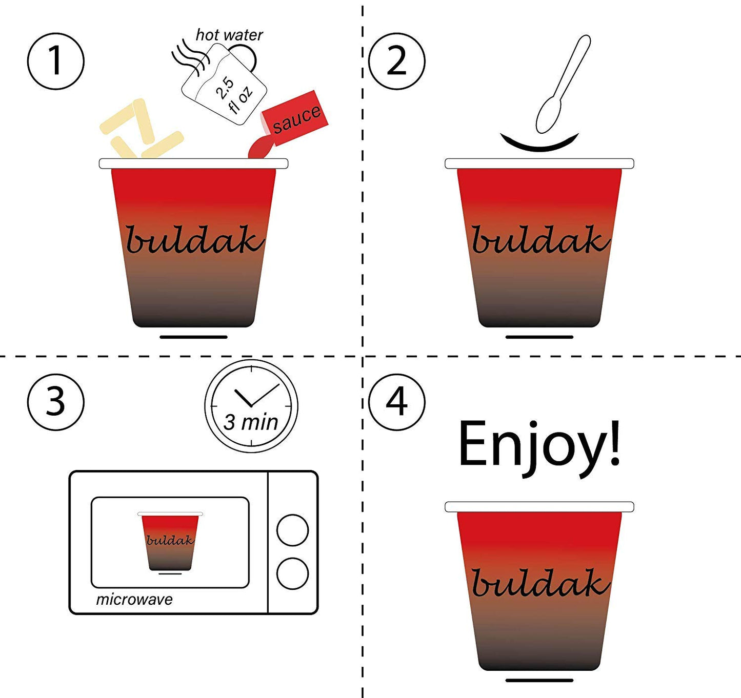 Buldak Tteokbokki 2Pack Korean Rice Cake Instant Korean Snack Tteok Tteokbokki Rice Cake ??? (Spicy)