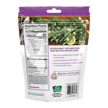 Fresh Gourmet Crispy Lightly Seasoned Crispy Garlic | 3 Ounce, Pack Of 6 | Low Carb | Crunchy Snack And Salad Topper