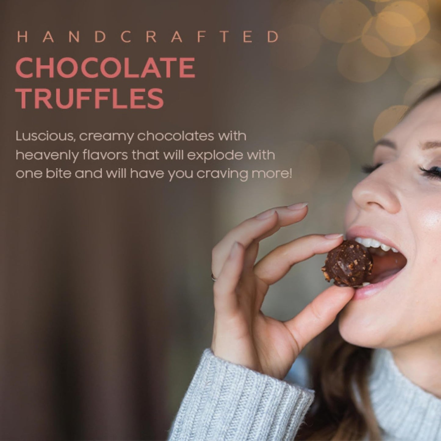 CRAVINGS BY ZOE Gourmet Chocolate Truffle Gift Box - 16 Count Assorted Milk & Dark Chocolate Candy