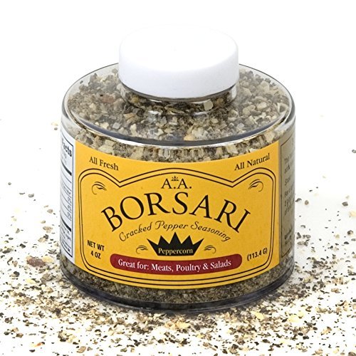 Borsari Seasoned Salt Combo - Multi-Use All Purpose Original And Cracked Pepper Seasonings - Gourmet Sea Salt Blends With Herbs