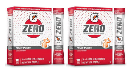 G Zero Thirst Quencher Powder Packets, Individual Packets (20 Count) (Fruit Punch)