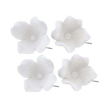 Global Sugar Art Hydrangea Blossom Sugar Cake Flowers, White With Wire, 36 Count By Chef Alan Tetreault