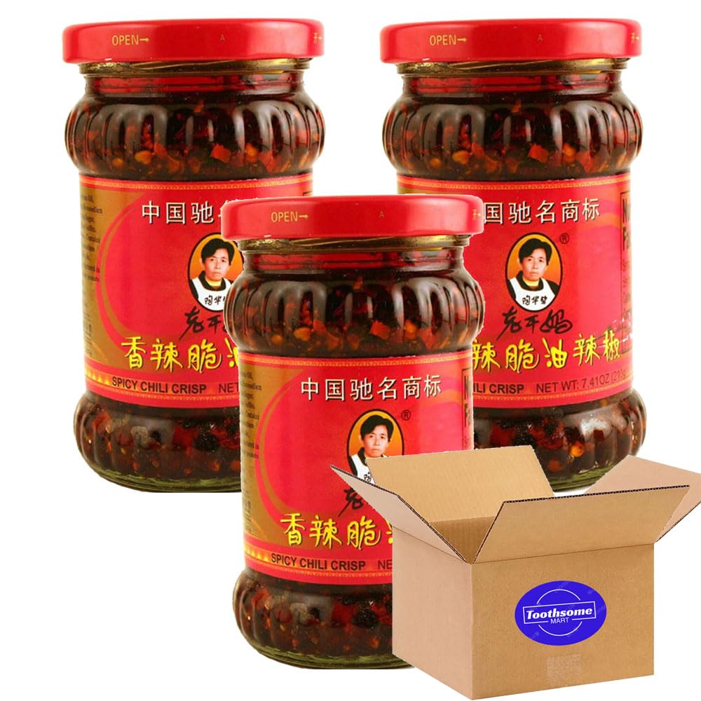laoganma Spicy Chili Crisp Sauce, Chinese Sauce Xiang La Cui 7.4oz pack of 3