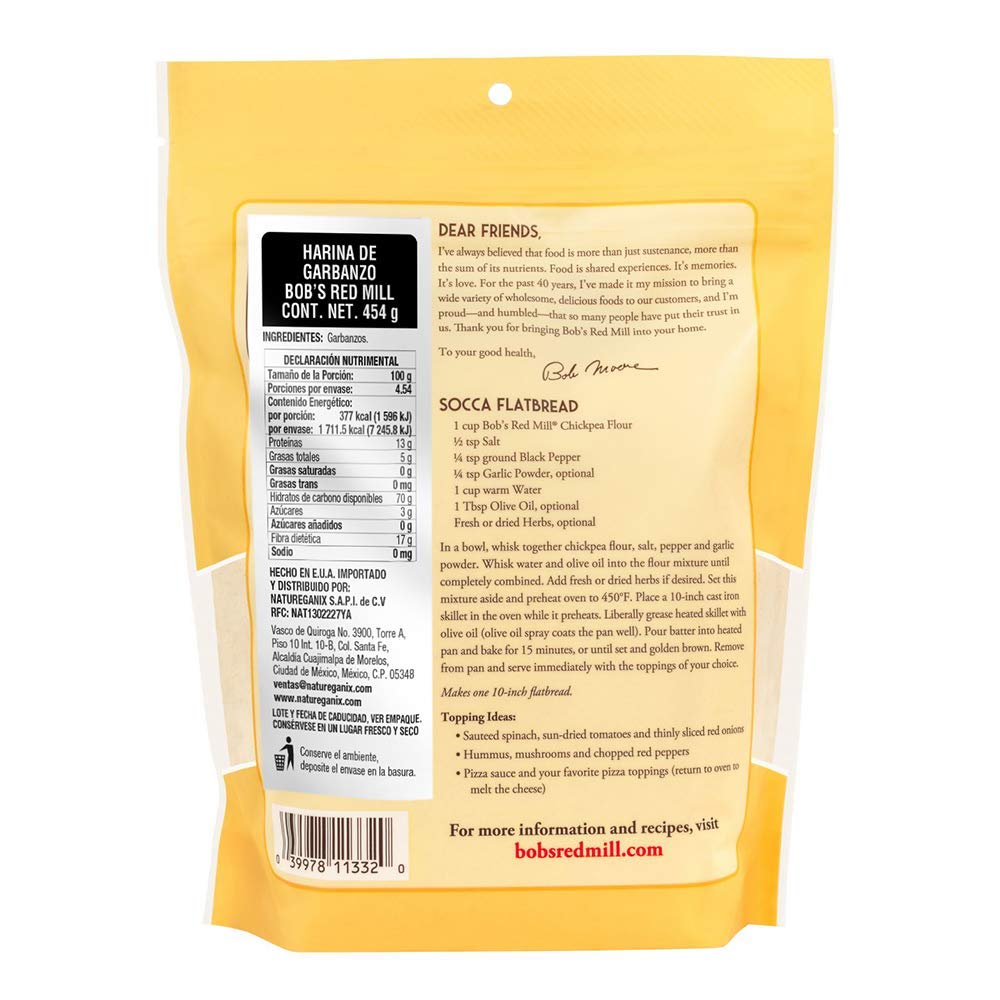 Bobs Red Mill Garbanzo Bean Flour, 16 Ounce (Pack Of 3)