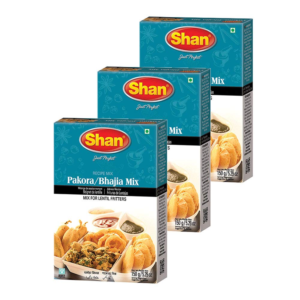 Shan Pakora/Bhajia Recipe Mix - Seasoning Spice Powder for Lentil Fritters - 5.29 oz (Pack of 3) - Vegetarian Friendly