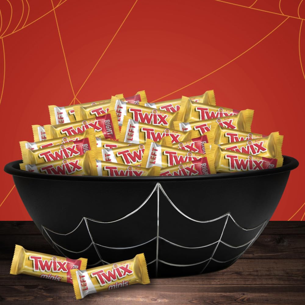 Twix Fun Size Caramel Cookie Halloween Chocolate Bars, 18.28 Oz Bulk Candy Jumbo Bag