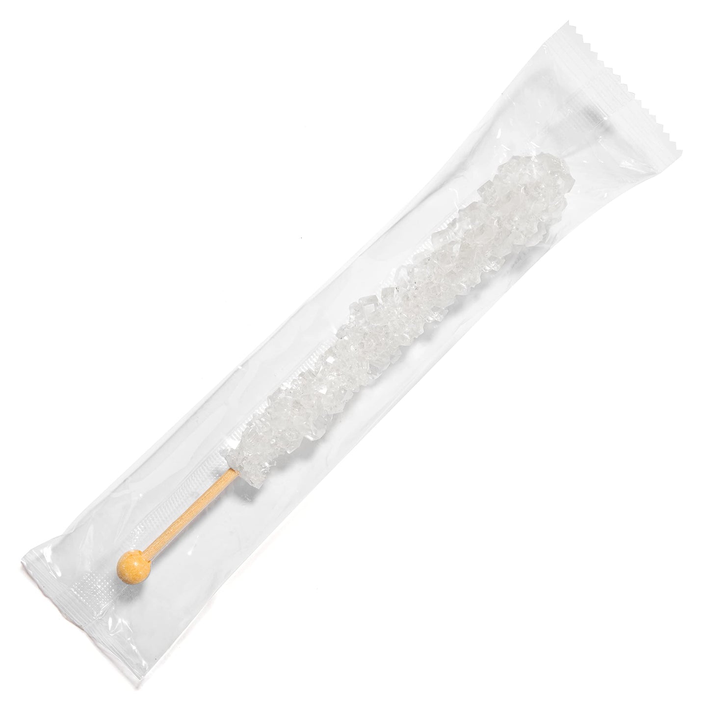 Candy Envy - White Rock Candy Sugar Sticks - Original Sugar Flavored - 24 Indiv. Wrapped