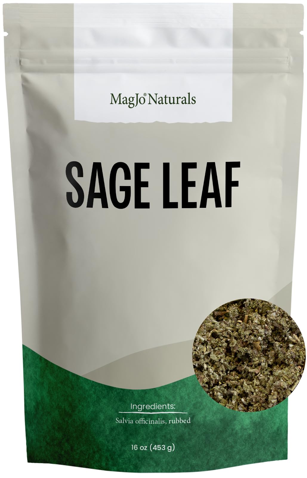 MagJo Rubbed Sage, Bulk Salvia Officinalis, 1 Pound Bag, 16 Ounce