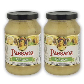 Paesana Piccata Gourmet Cooking Sauce, 15.75 oz Jar, Made with White Wine, Kosher Dairy, 2 Pack
