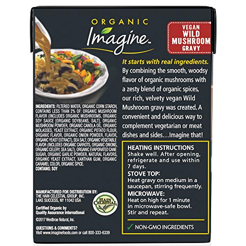 Imagine Organic Gravy, Vegan Wild Mushroom, 13.5 Oz (Pack of 12)