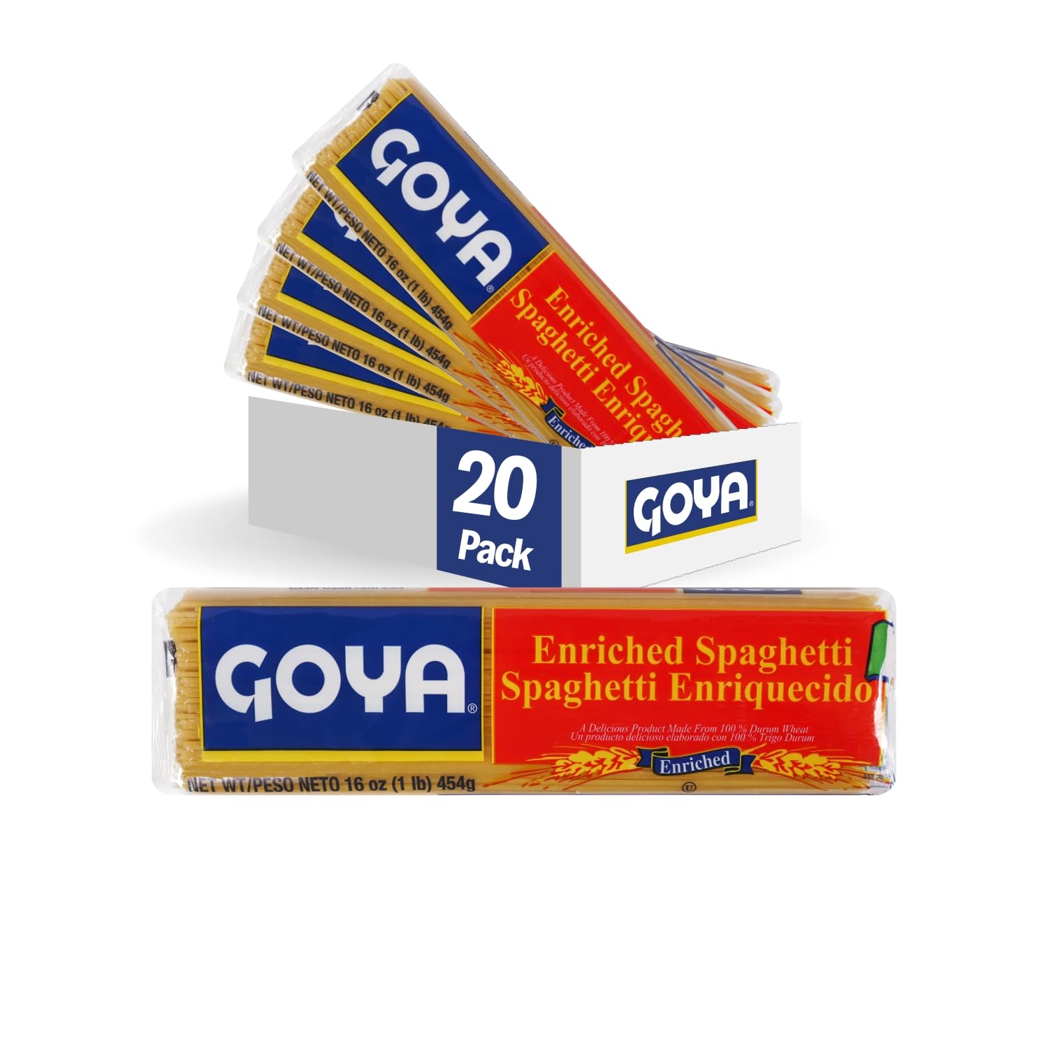 Goya Spaghetti Pasta, 16-Ounce (Pack of 20), 1 Pound Total Weight, Ideal for Italian Dishes