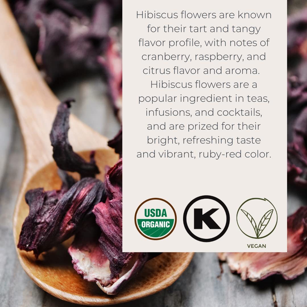 Starwest Botanicals Organic Egyptian Hibiscus Flowers Tea Loose Cut and Sifted, 1 Pound Bulk