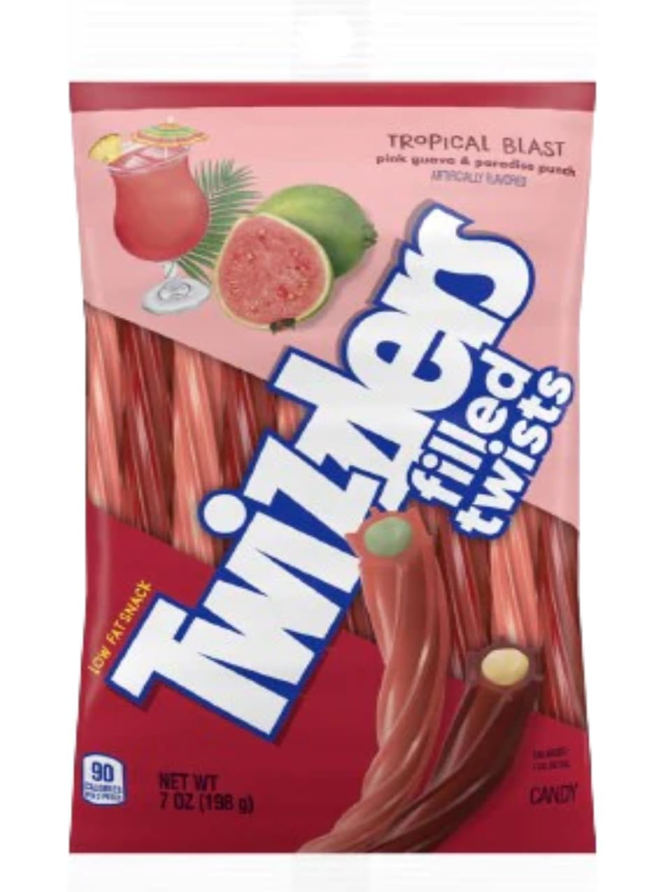 Twizzlers Tropical Blast Candy - Pink Guava & Paradise Punch - Pack of 2 - Small Size