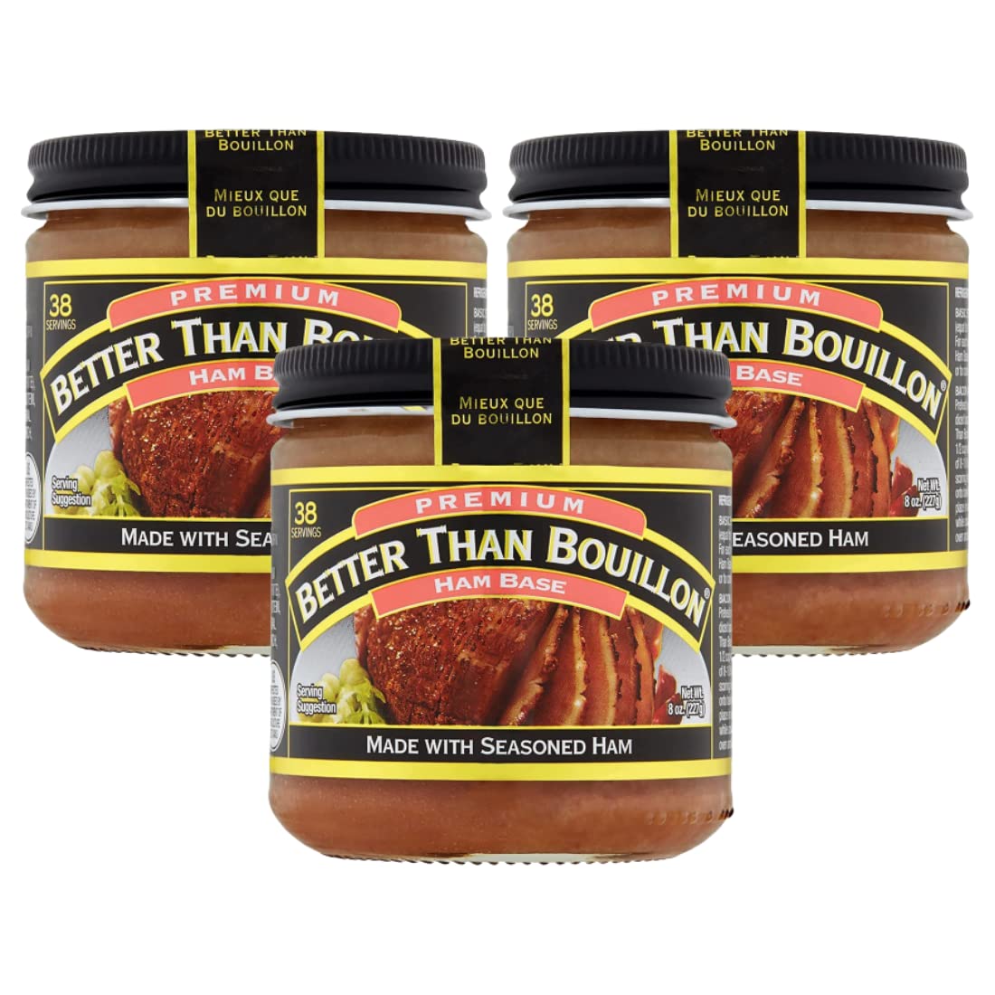 Better Than Bouillon Premium Ham Base, Blendable Flavor, 8 Ounce (Pack of 3)