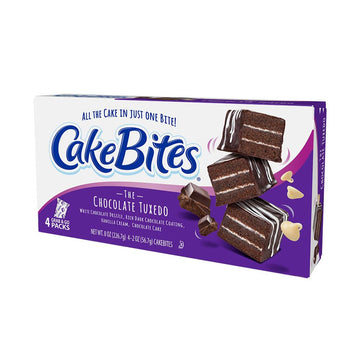 COOKIES UNITED Cakebites Snack, Chocolate Tuxedo, 2 Ounce (Pack of 4)