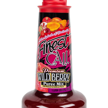 Finest Call Premium Wild Berry Puree Drink Mix, 1 Liter Bottle (33.8 Fl Oz)