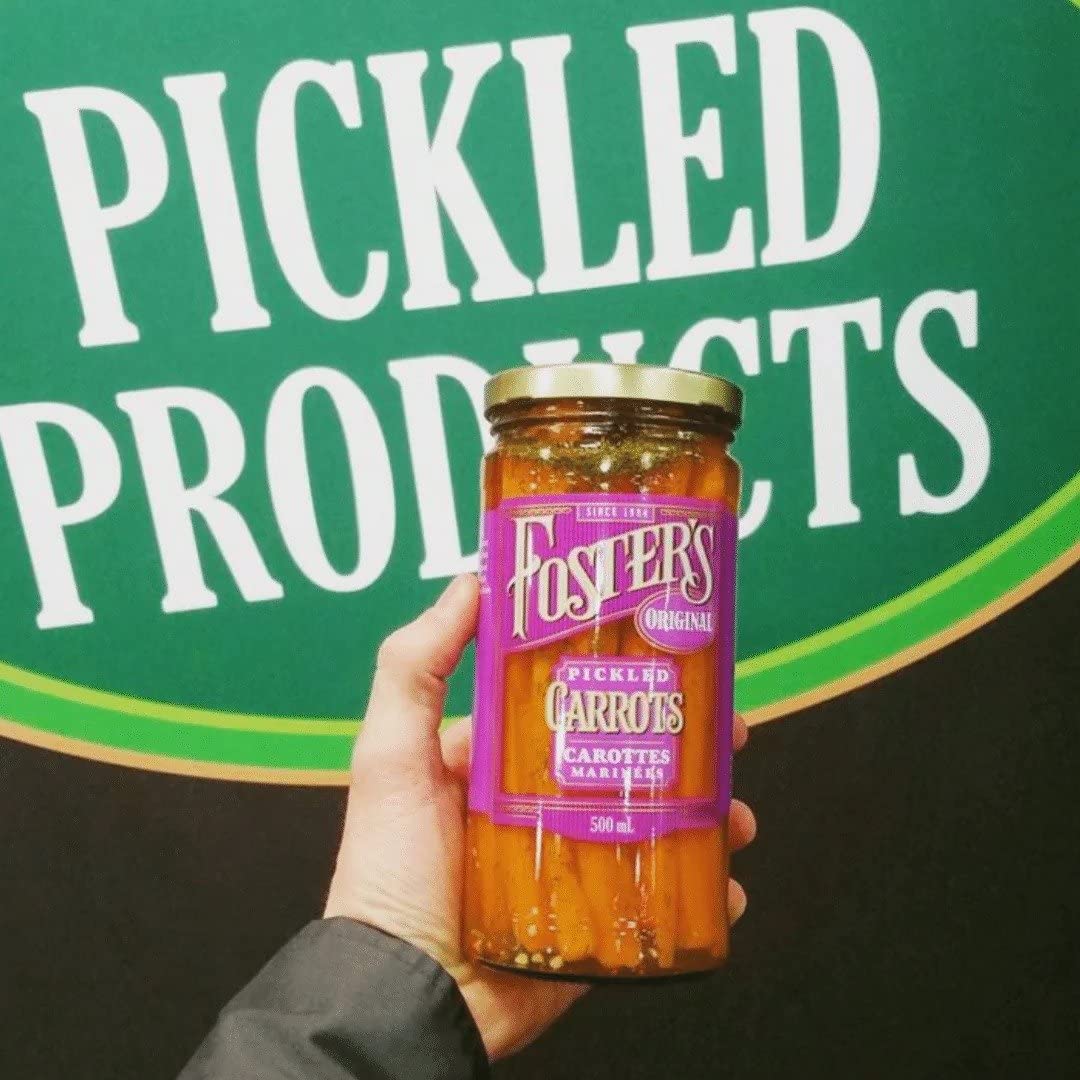 Fosters Pickled Carrots in a Jar, Original, 16oz, 2 Pack, Traditional Pickled Carrot Sticks Recipe for over 40 years, Low Calor