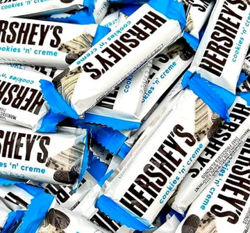 Hershy Cookies & Cream Fun Size Bars -1.5 Lbs Individually Wrapped Mini Hershy Bars - Classic White Chocolate And Crunchy Cookie