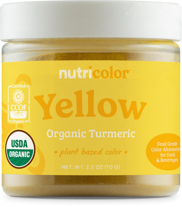 Nutricost Yellow Plant Based Food Coloring From Organic Turmeric Powder (70 Servings) - Nutricolor Color Alternative For Food & 