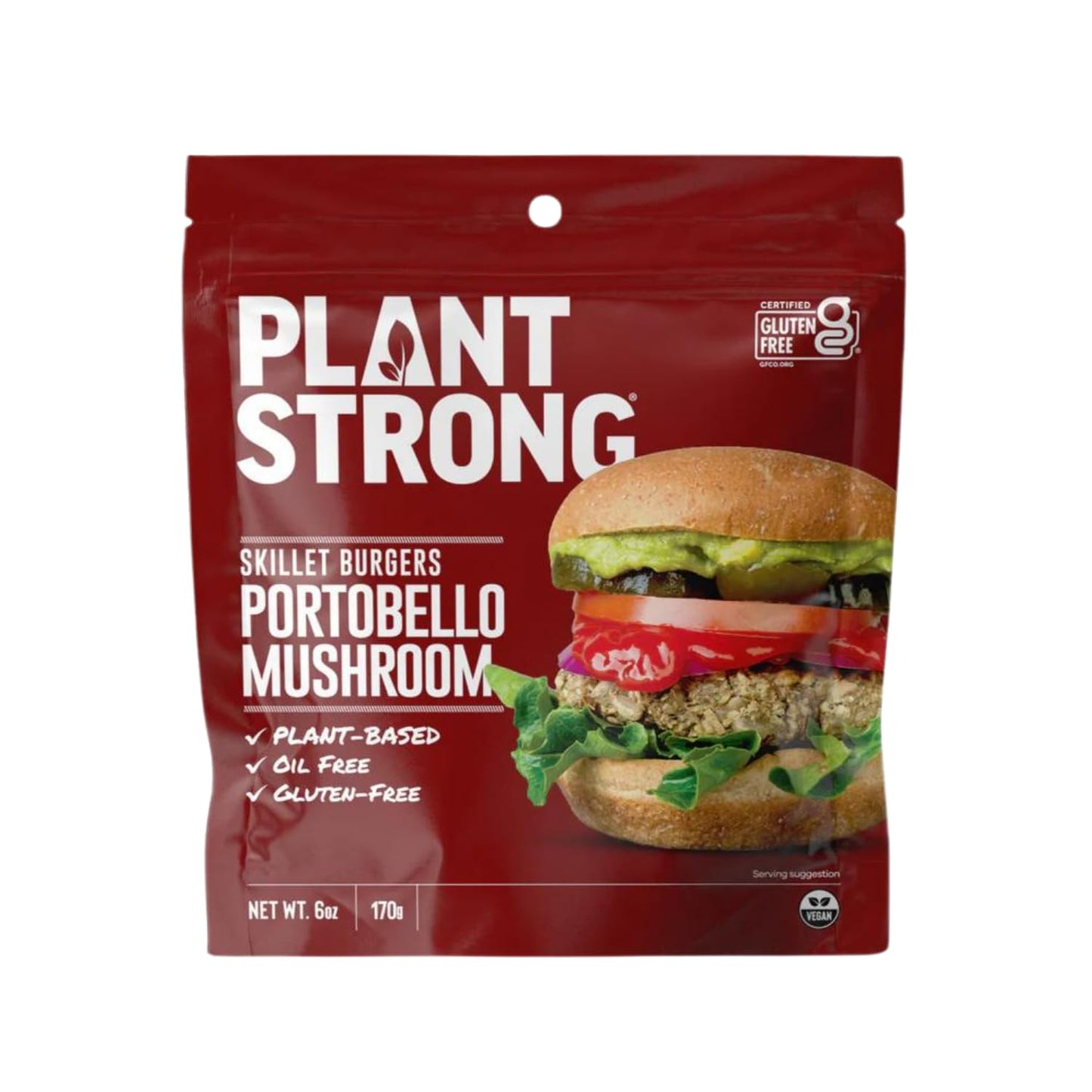 PLANTSTRONG Portobello Plant Based Burger Mix 6oz (4 Pack) - NON-GMO, Whole Grain, Plant Based, Vegan, Gluten Free, Oil Free, Sh