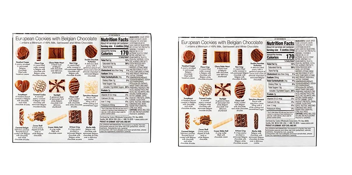 Kirkland Signature European Cookies With Belgian Chocolate, 49.4 Oz (2 Pack)
