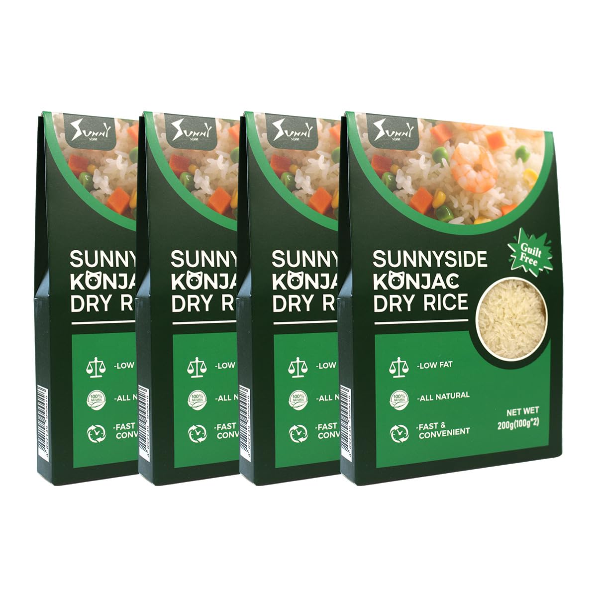Low Calorie Gluten Free All Natural Rice Substitute  200G Per Pack  Ideal For Steaming  Stir Fry  Sushi  Quick Healthy Meal Prep  Keto And Paleo Friendly (28 Ounce (Pack Of 4))
