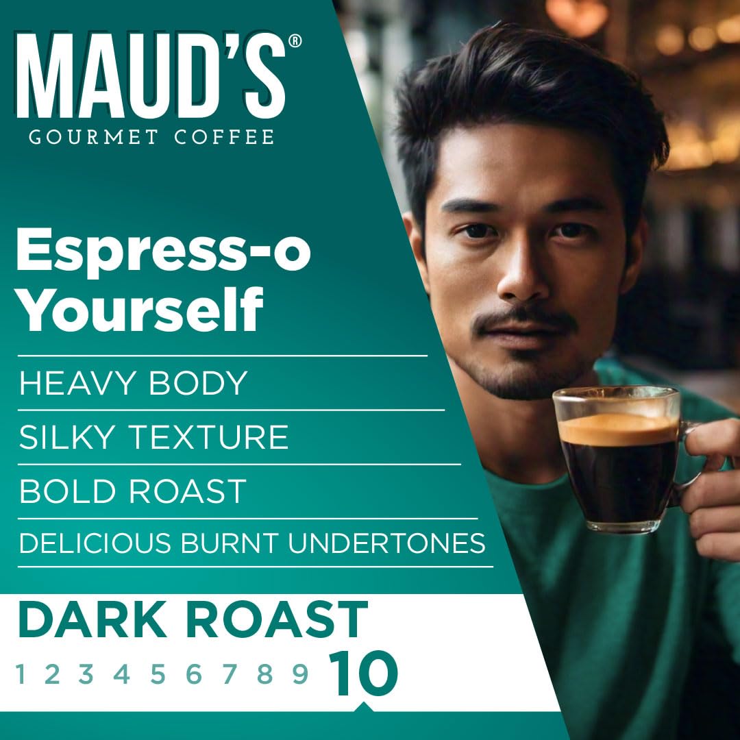 Maud'S Espresso Dark Roast Coffee Pods, 100 Ct | Espress-O Yourself Coffee | 100% Arabica Dark Roast Coffee | Solar Energy Produ