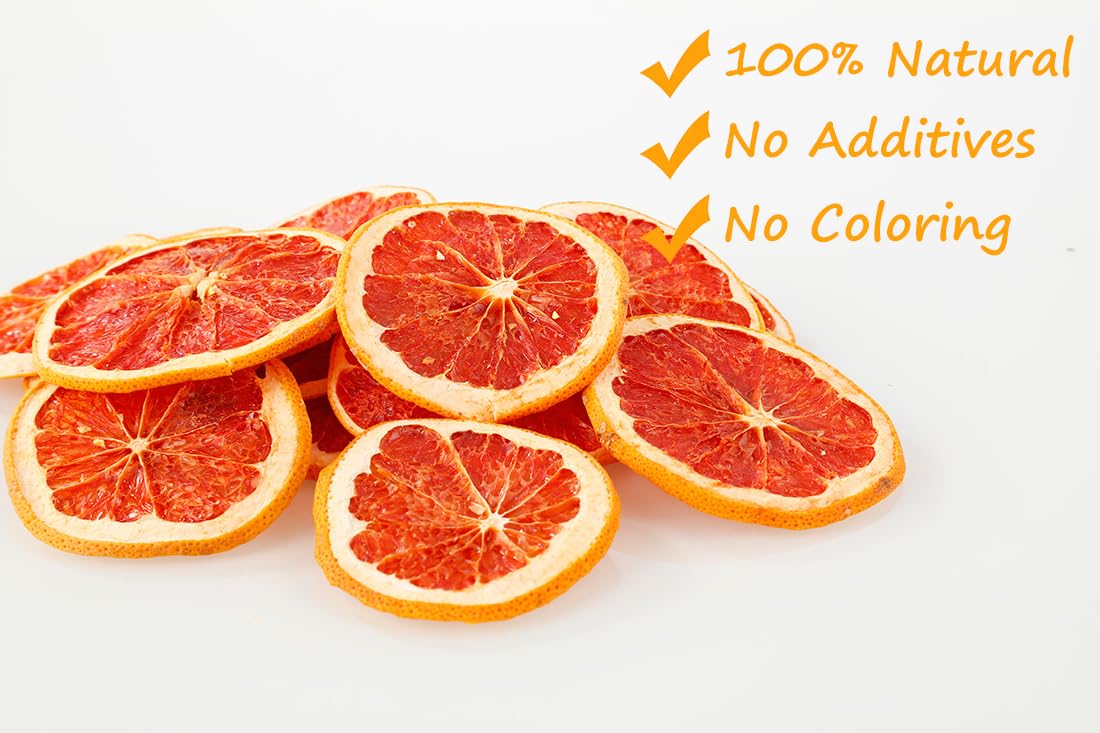 Premium Dried Grapefruit Slices 3.5 Oz/100g,Dehydrated Grapefruit,100% Natural,No Additives & No Sugar Added.