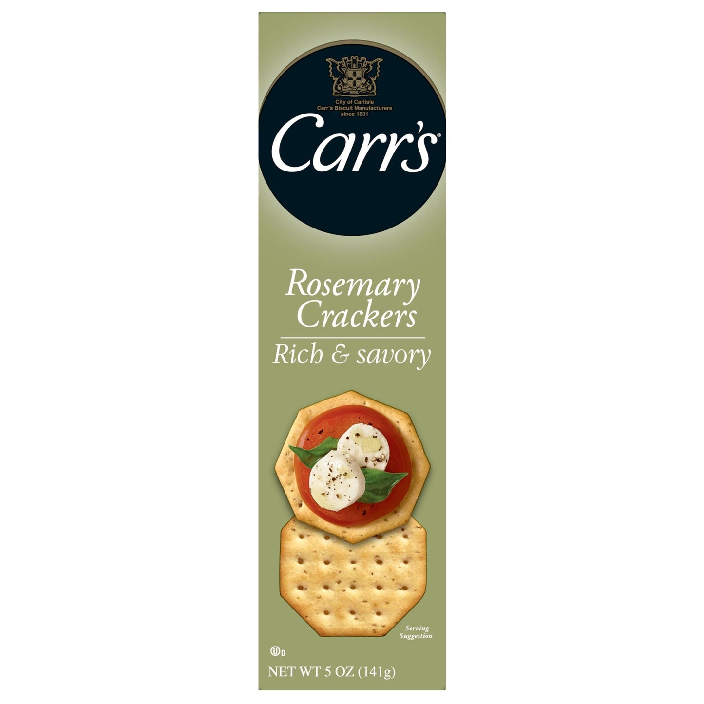 Carrs Crackers, Baked Snack Crackers, Party Snacks, Rosemary, 5oz Box (1 Box)